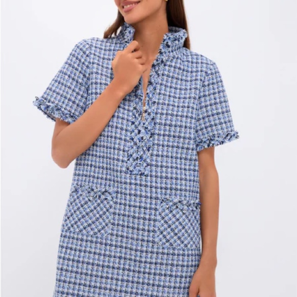 NWT: Pomander Place Navy and White Tweed Dress
